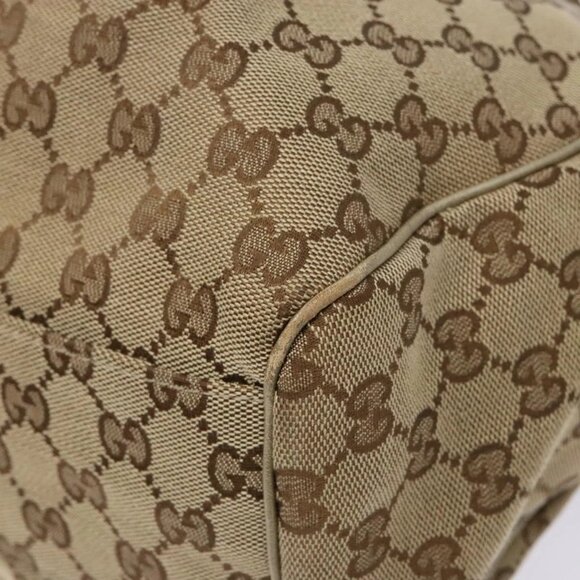 GUCCI GG Canvas Hand Bag Beige Gold 211944 Auth 135993 - Picture 4 of 16